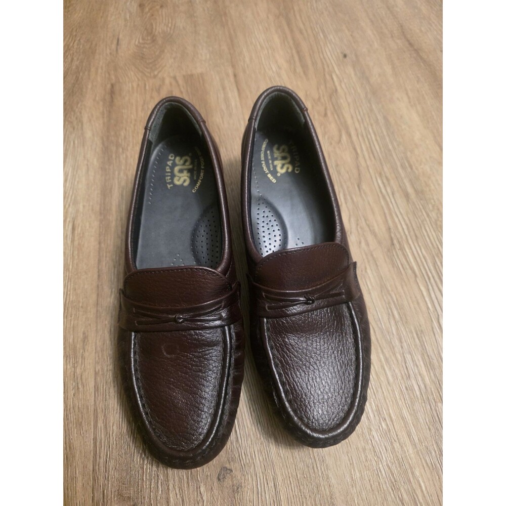 SAS Tripad Comfort Foot Bed Brown Leather Loafers Comfort Cushioned Women's 6.5M